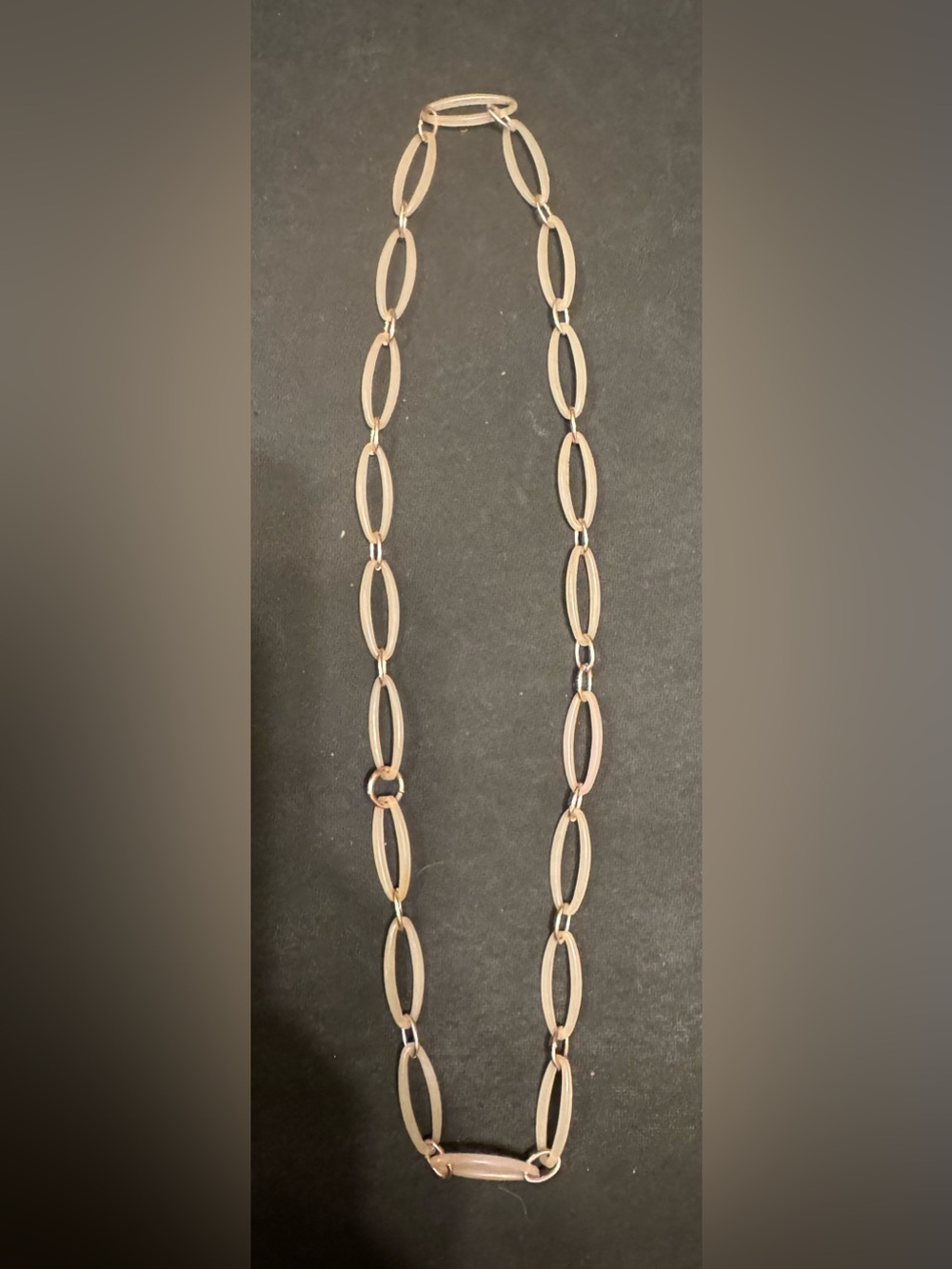 Vintage Light Pink Oval Link Necklace